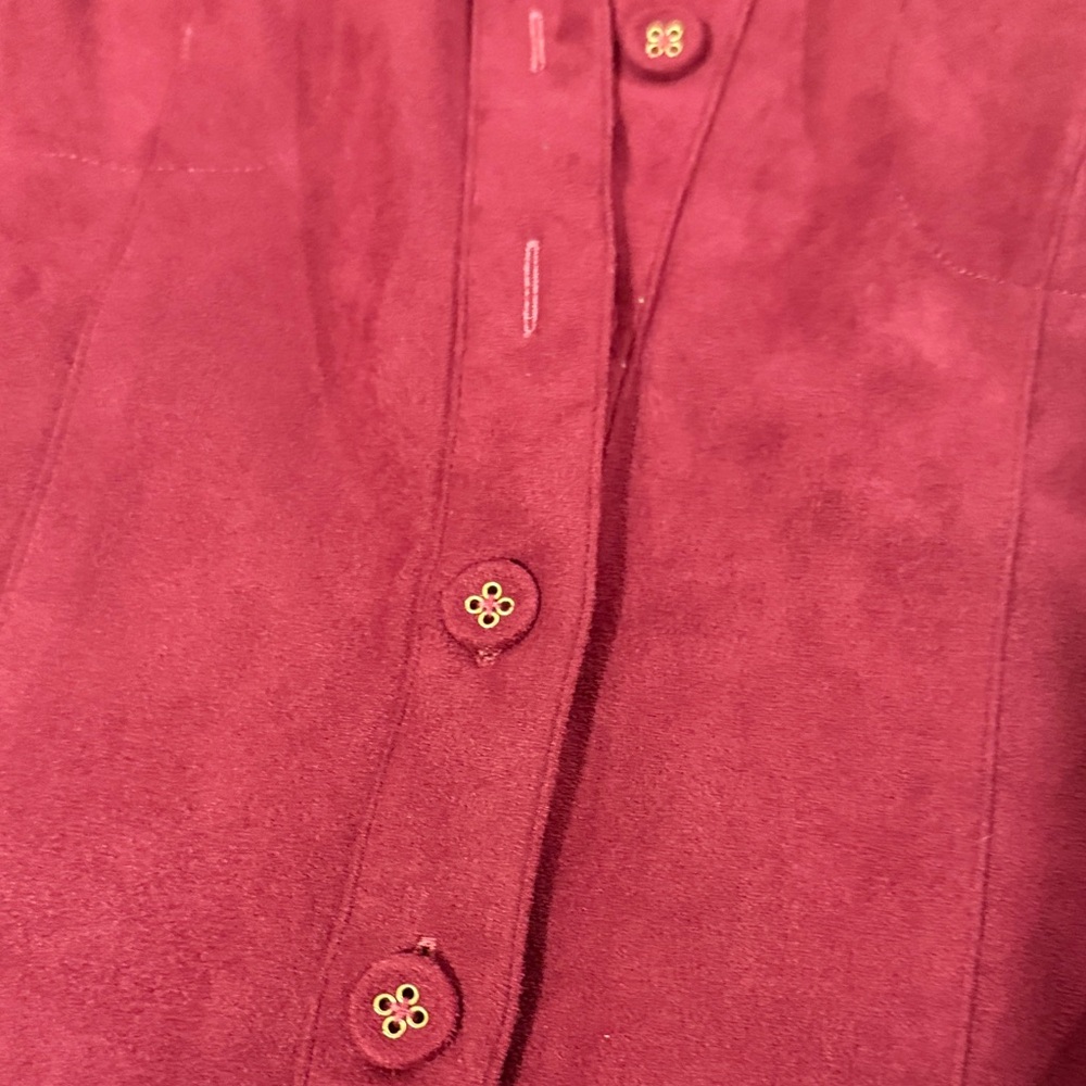In Earnest Burgundy by Byron Lars Button Down Shirt with Cutout Accents - Picture 4 of 15